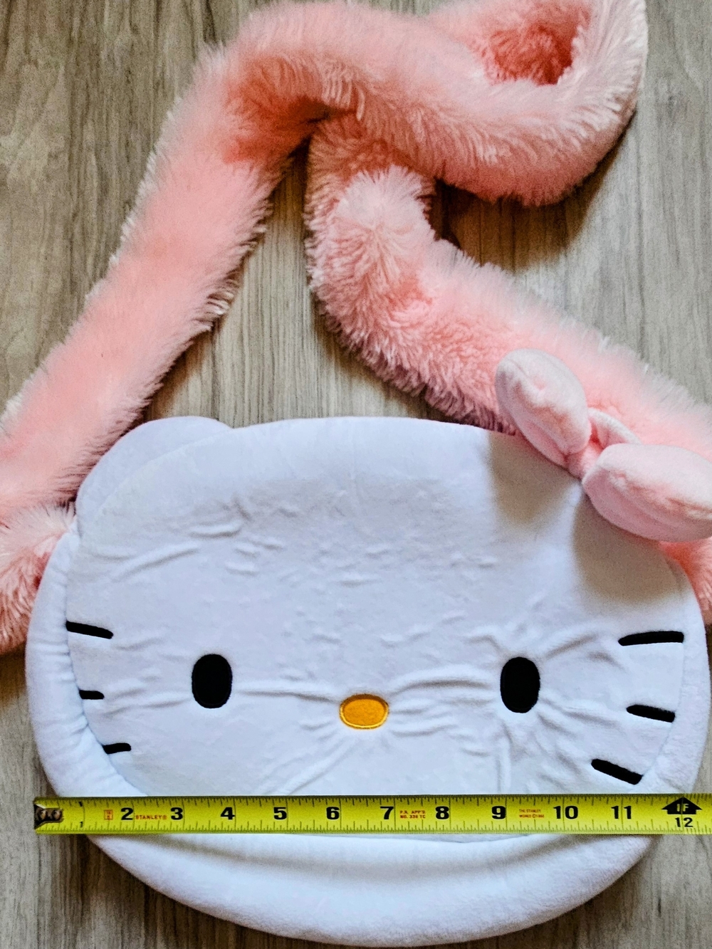 Hello Kitty Pink and White Plush Crossbody Bag